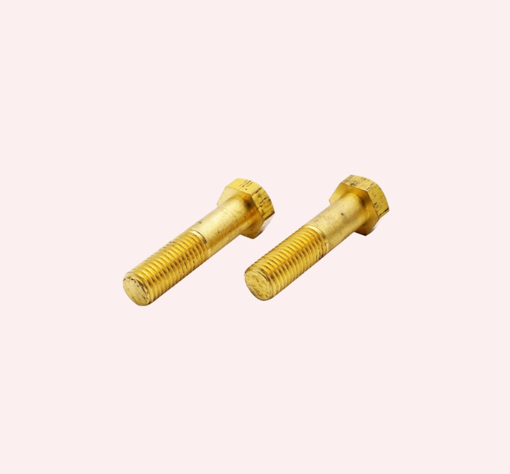 Brass Half Thread Hex Bolts DIN 933 Partial Thread, High Strength Hex Head Bolts for Construction Machinery and Heavy Industrial Equipment Assembly
